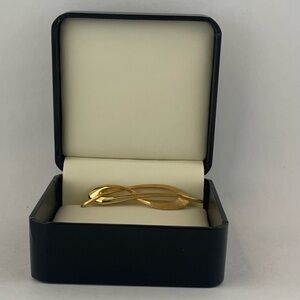 Vintage Jewelry Gold Tone Brooch Abstract Modern